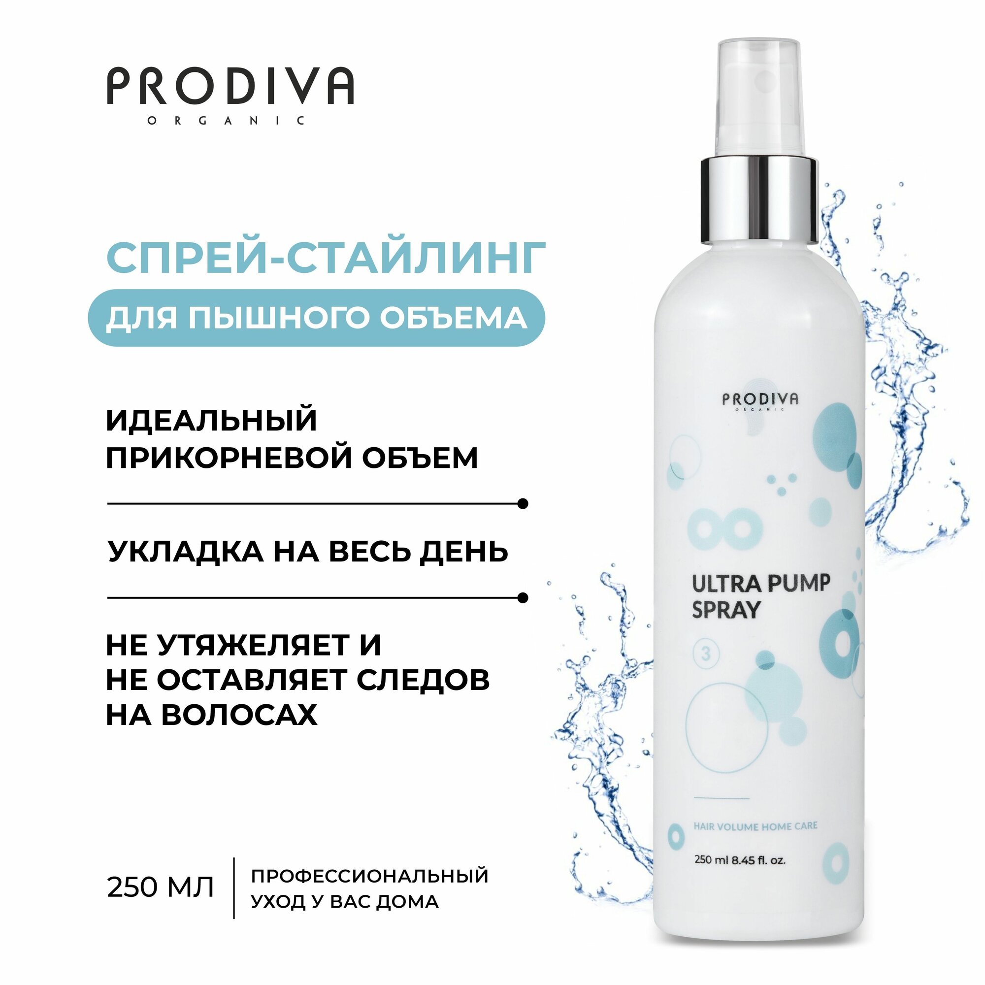 Спрей-стайлинг для прикорневого объема на целый день ULTRA PUMP SPRAY 250мл Prodiva
